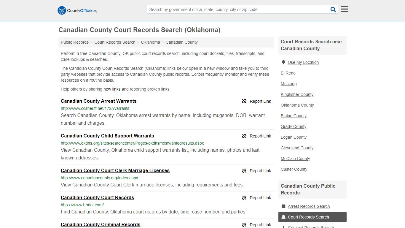 Court Records Search - Canadian County, OK (Adoptions ...