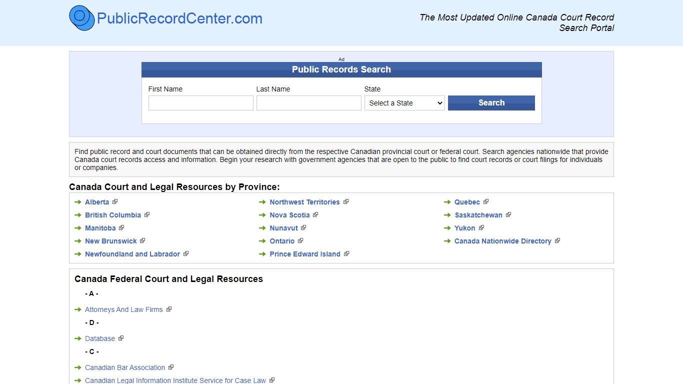 Free Canada Court Record Search And Legal Resources From ...